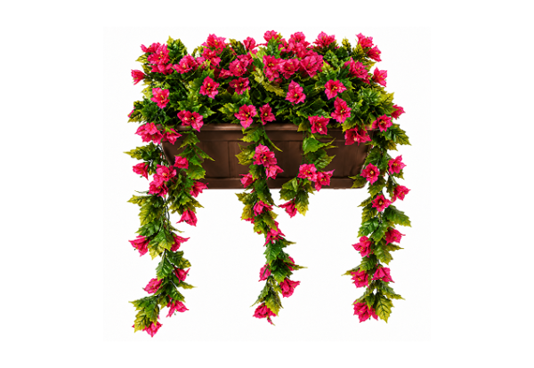 Artificial Pink Bougainvillea Hanging Planter